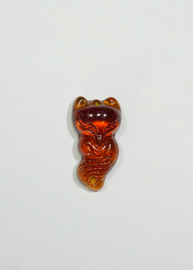 Mặt dây Hồ Ly yểu điệu đá Topaz đỏ Tình Duyên - mạng Hỏa