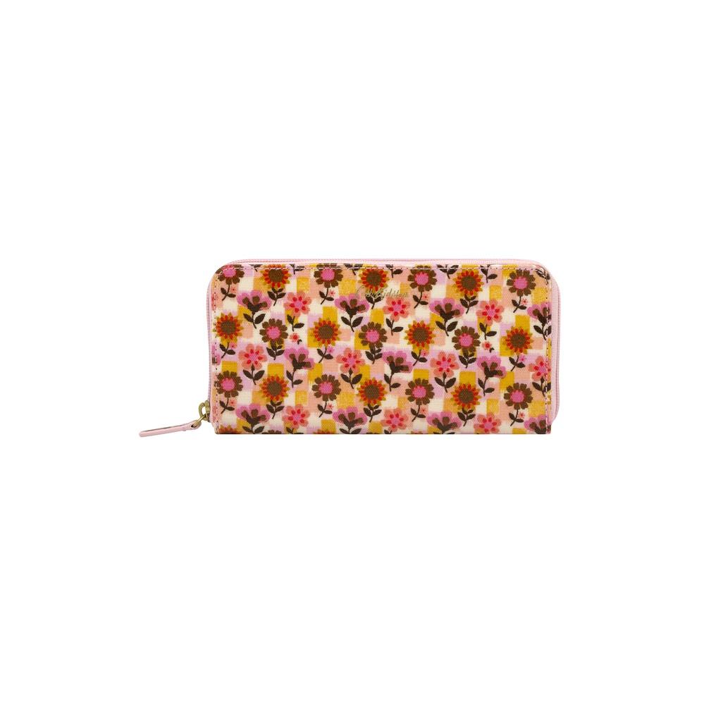 Cath Kidston - Ví nữ dài/Continental Zip Wallet - Retro Ditsy - Pink/Yellow -1049244