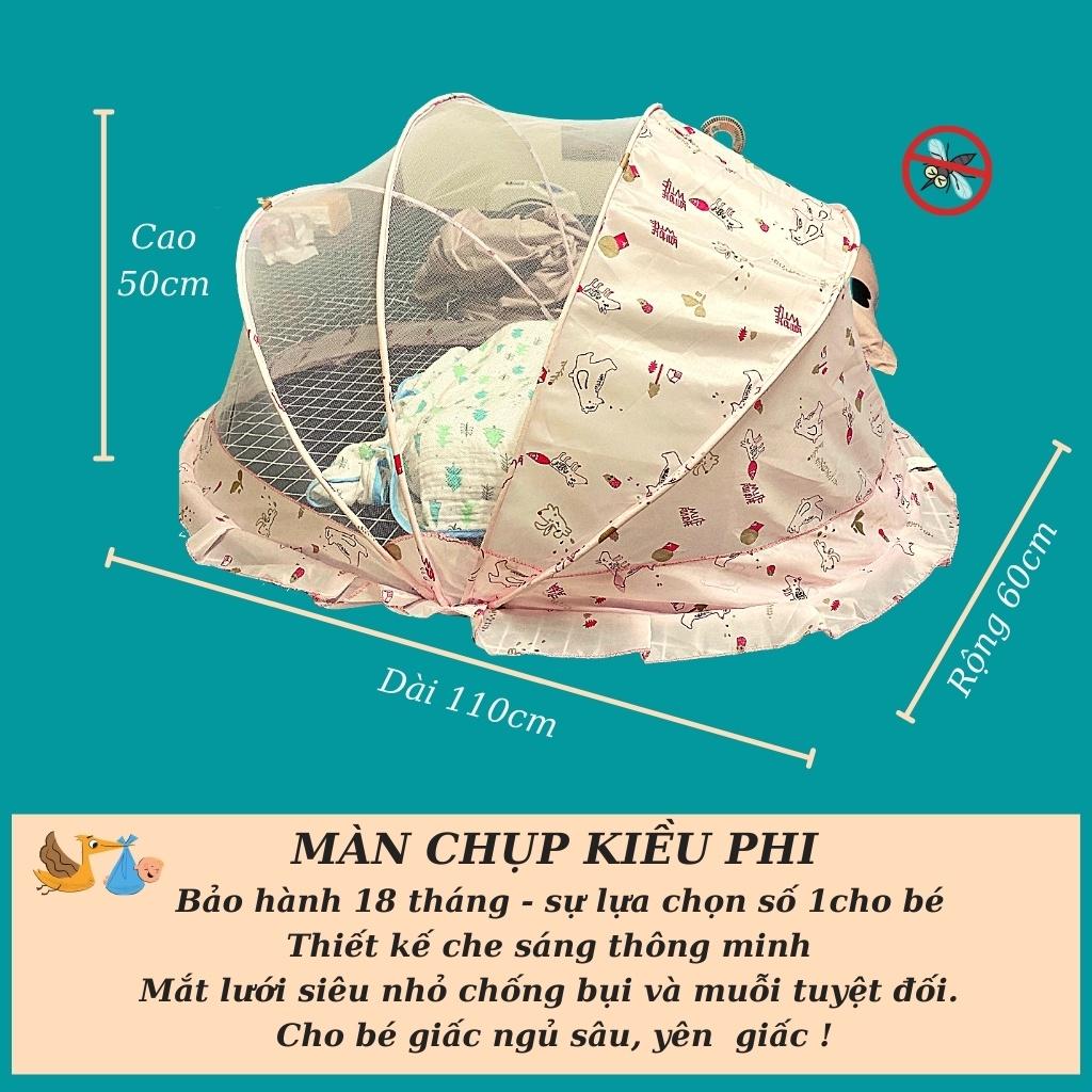 Màn chụp gấp gọn cho bé Kiều Phi - Mầu mùng chụp cho bé sơ sinh, bé lớn, trẻ em chống muỗi tuyệt đối