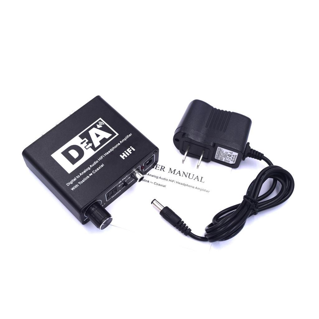Coaxial Optic Fiber Digital To Analog Audio Converter Adapter RCA
