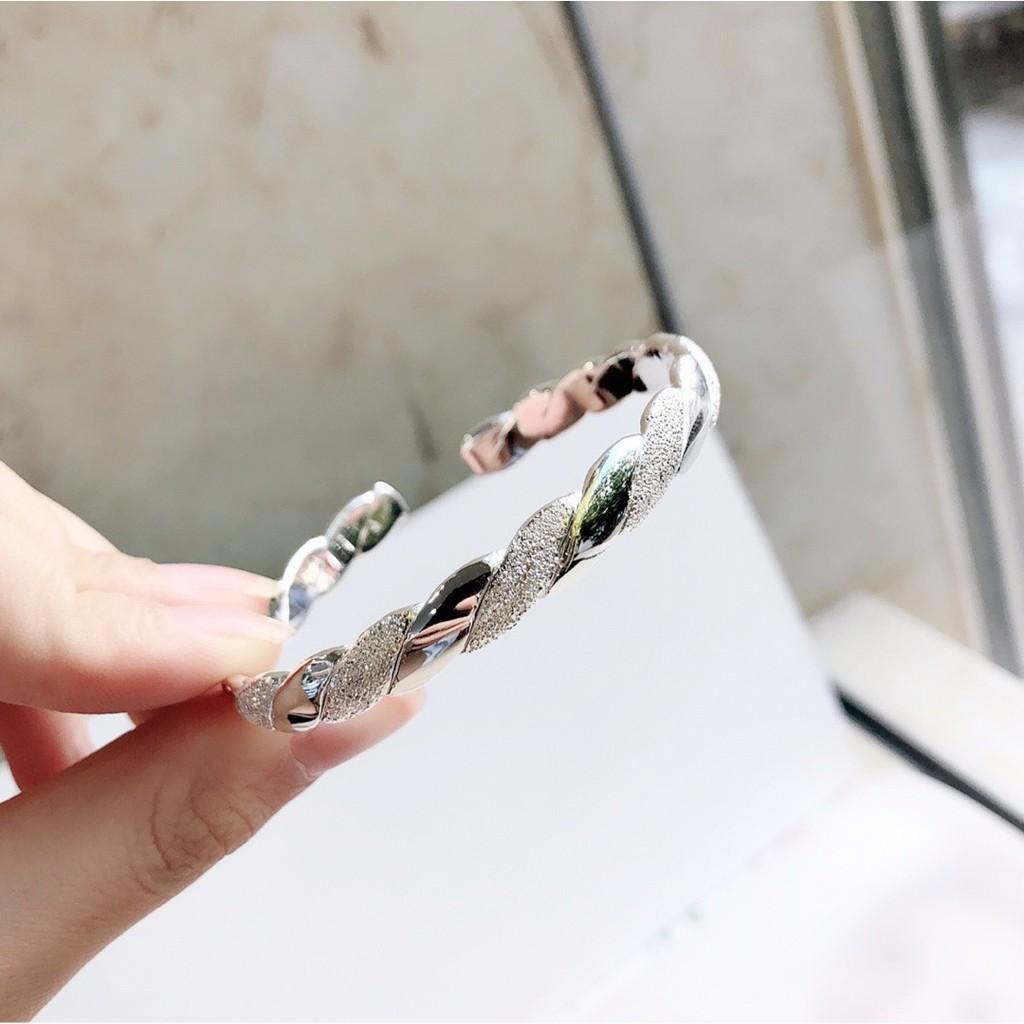 Lắc tay bạc nạm đá và phay cách siêu đẹp