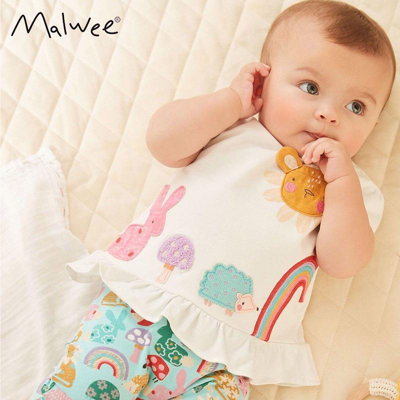 Áo thun bé gái Malwee- Little maven, áo trẻ em cotton họa tiết mickey và hoa 10-30kg