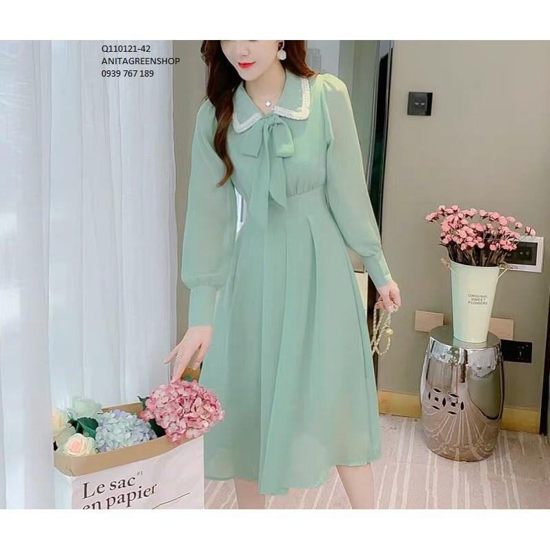 Đầm voan xòe dài tay  Q110121
