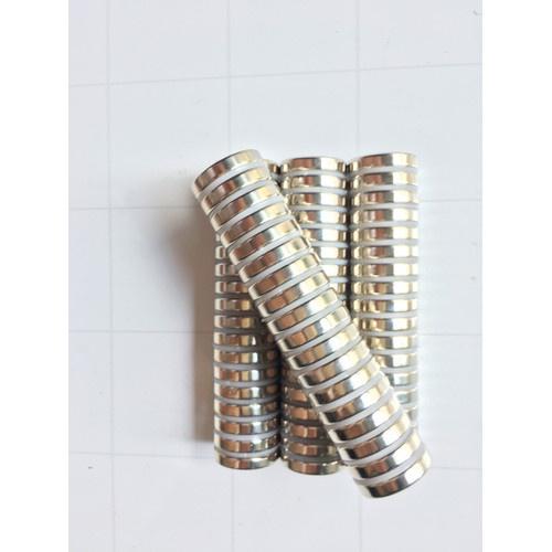 Nam châm đất hiếm 25x10mm viên hình tròn màu trắng bạc siêu mạnh