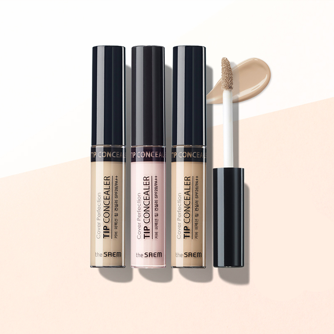 Che Khuyết Điểm The Saem Cover Perfection Tip Concealer + Tặng 1 Mút Tán Kem Nền Thương Hiệu Dear Skin