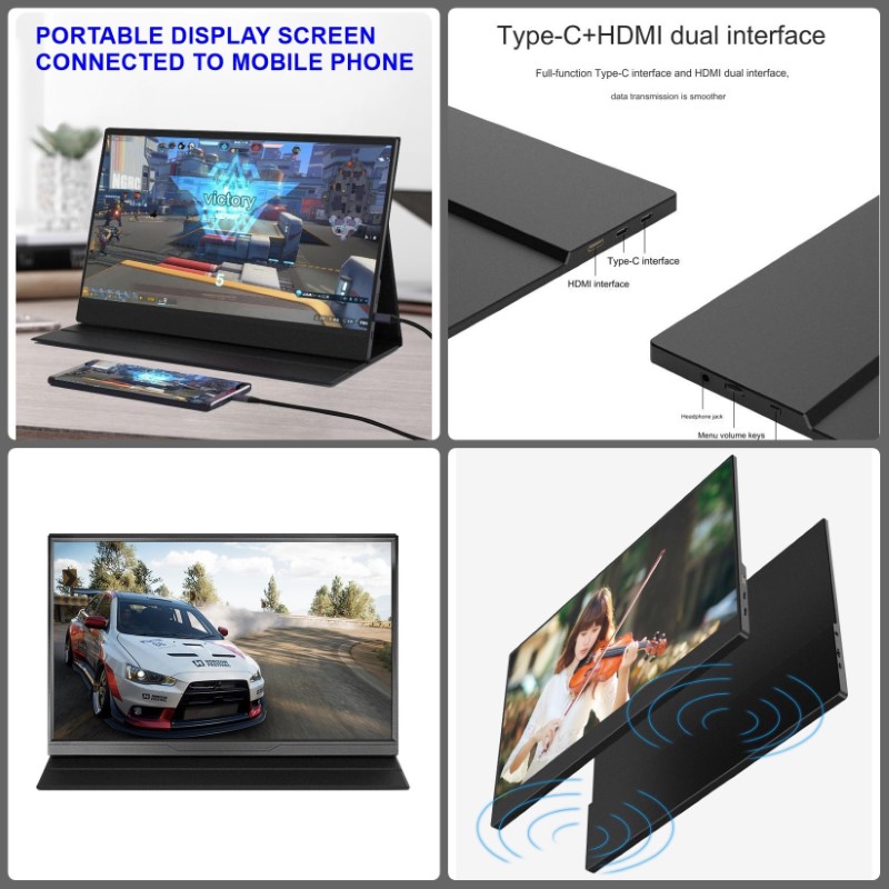 Màn hình di động 15,6 inch Full HD IPS ( 1920 x 1080 ) cho máy tính , laptop , smartphone , máy game