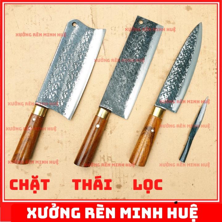 Bộ 4 dao nhà bếp cao cấp là từ Thép Nhíp hàng rèn thủ công - Phúc sen