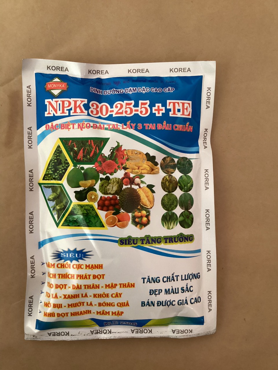 1 GÓI 250G PHÂN BÓN NPK 30-25-5 TE