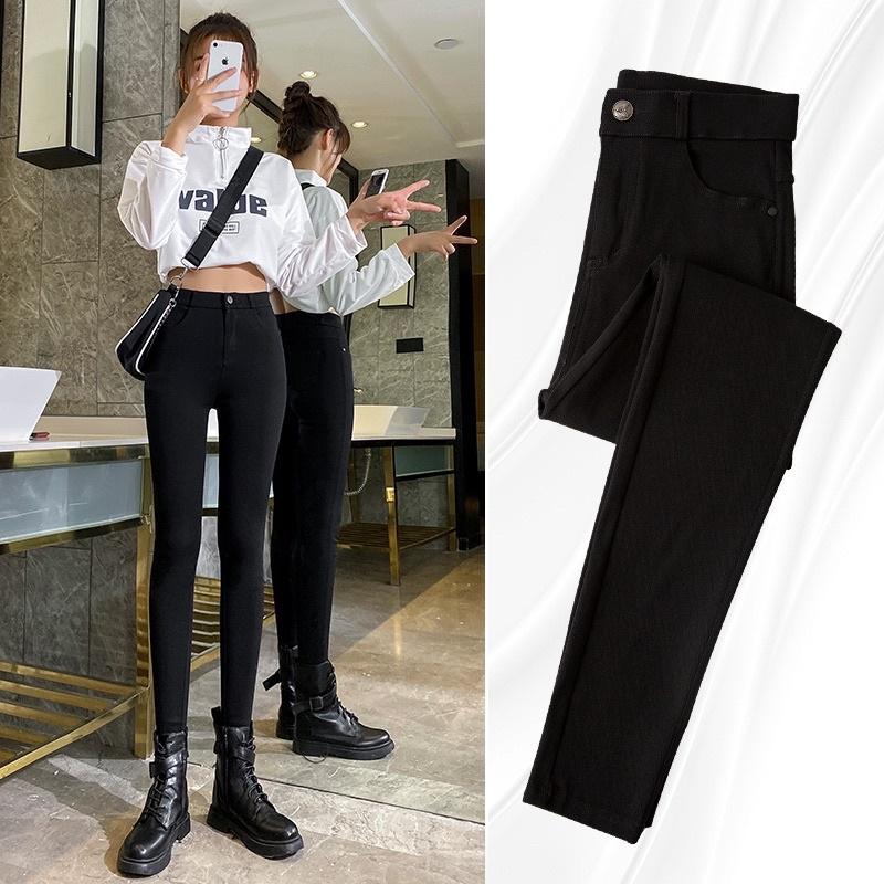 Quần legging 1 khuy cài cúc chất umi co dãn 4 chiều ôm dáng