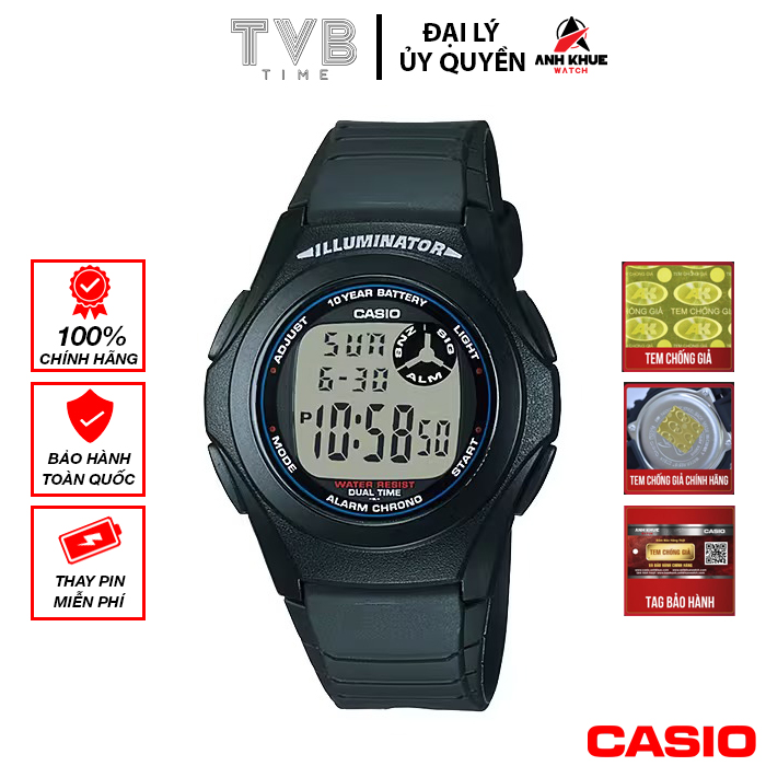 Đồng hồ nam dây nhựa Casio Standard chính hãng F-200 Series
