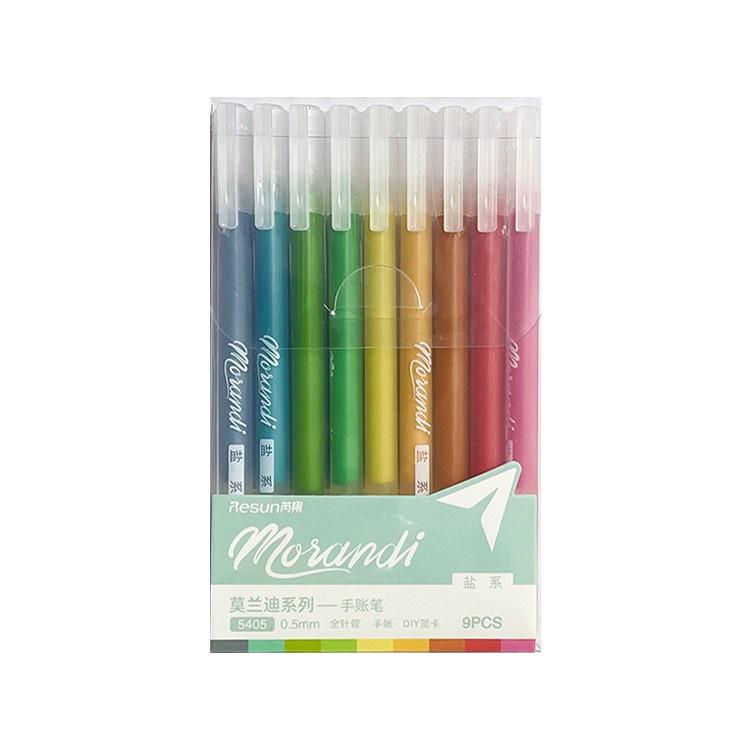 Set 9 Bút gel Morandi 0.5mm Bút gel nhiều màu viết sổ tay trang trí thiệp bullet journal