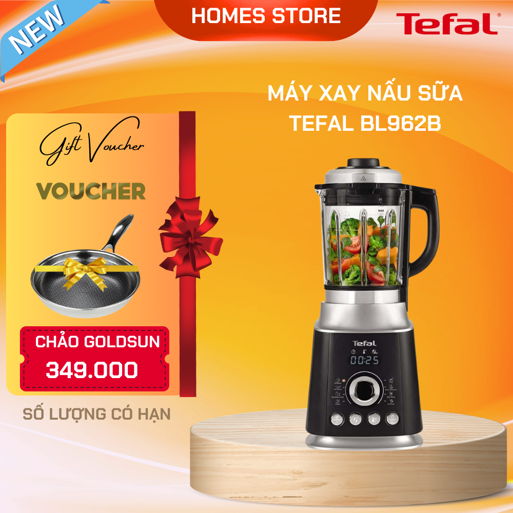 Máy Xay Nấu Sữa Hạt Tefal BL962B - Nhập Đức 8 Chức Năng Cao Cấp Nghiền Đá, Tự Động Vệ Sinh 1.75L Công Suất 1300 W - Hàng Nhập Khẩu