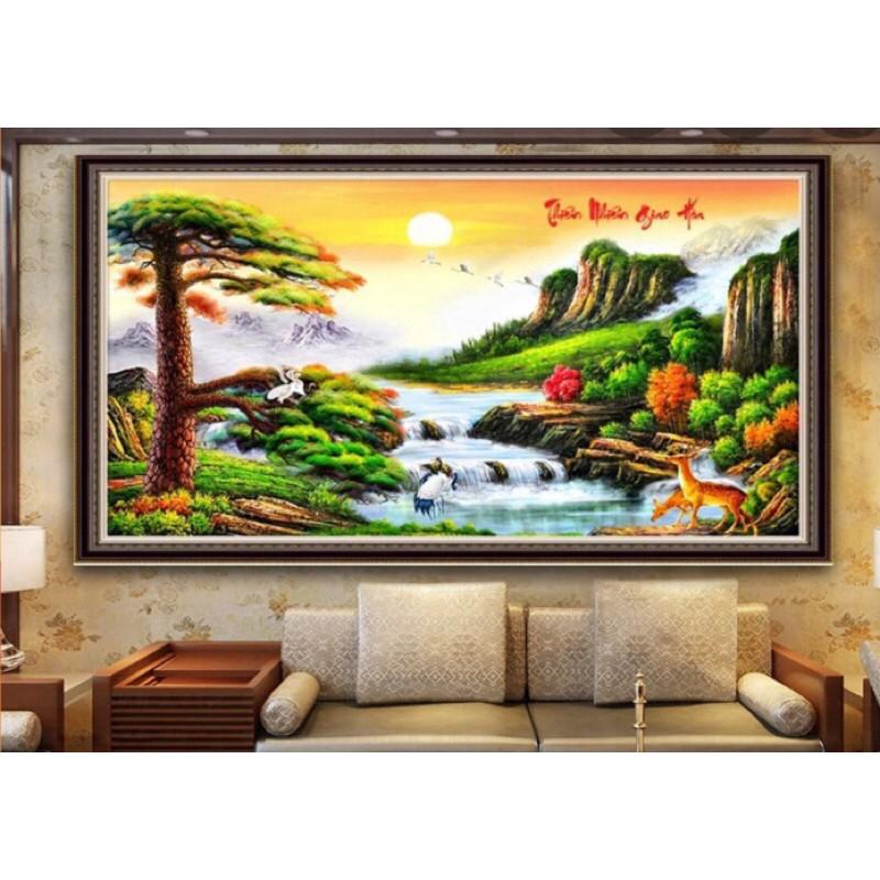 Tranh đính đá Phong Cảnh Thiên Nhiên Giao Hoà Vs387 (120x60) chưa đính