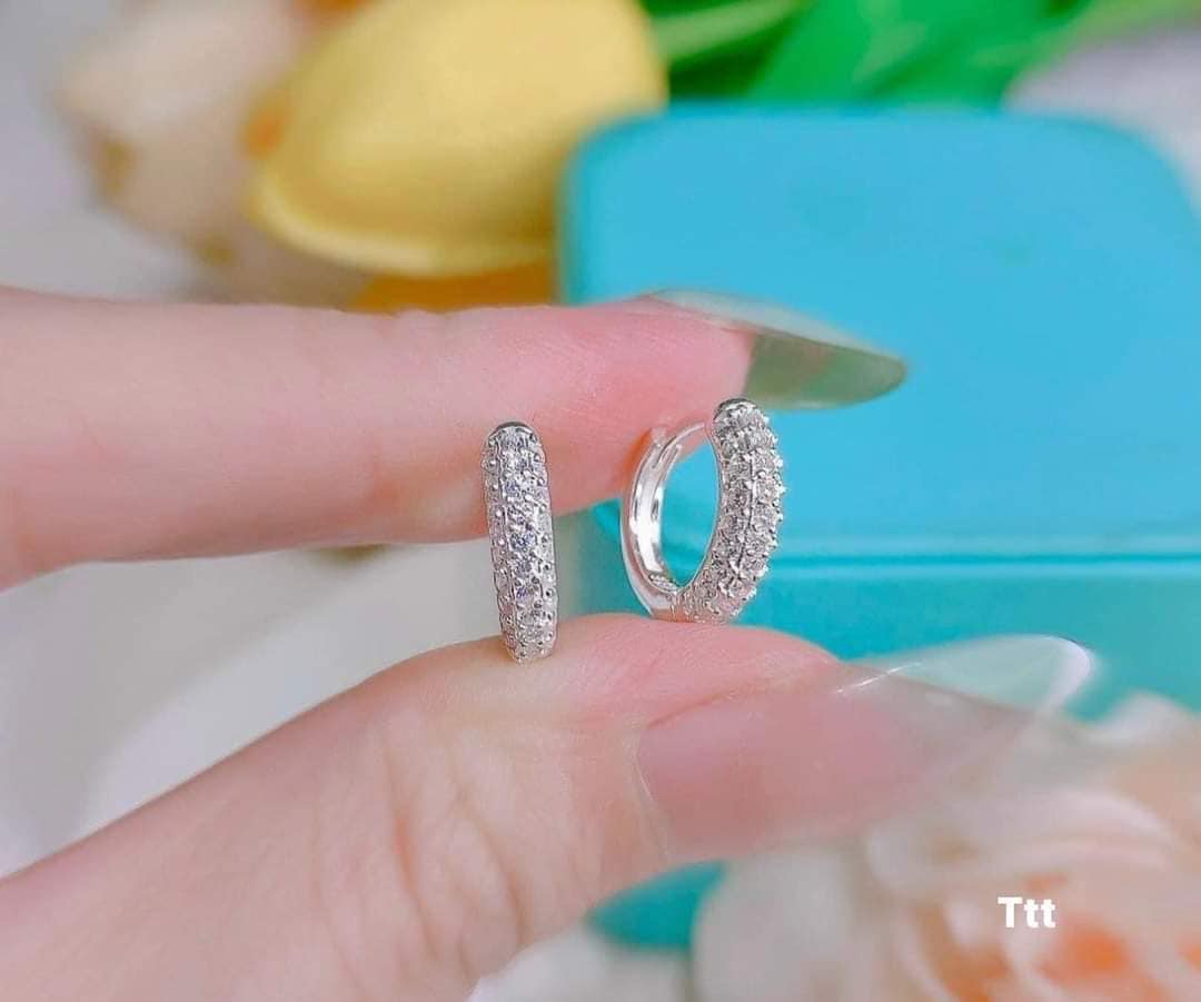 Bông tai bạc tua trai thả dài chất liệu bằng bạc xi vàng và xi kim SA0101