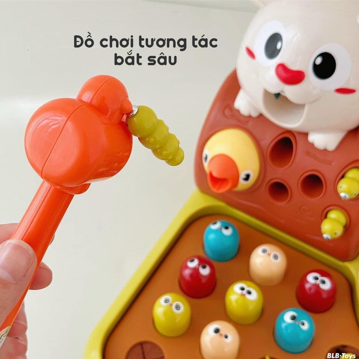 Đồ chơi nông trại Funny Happy Farm 4in1 tích hợp đồ chơi câu cá, trồng củ cải, bắt sâu, đập chuột, đồ chơi Montessori