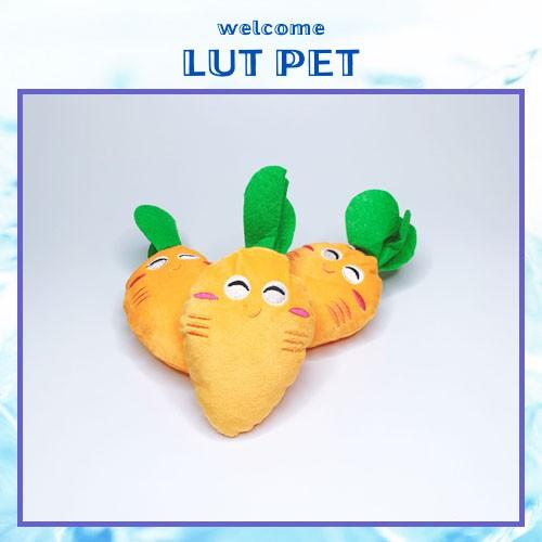 Thú bông hình cà rốt có tiếng có âm thanh - đồ chơi chó mèo hình củ cà rốt ngộ nghĩnh - gấu bông cho chó mèo