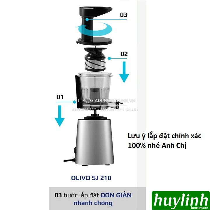 Máy ép chậm Olivo SJ210 - 200W - Công thức ép - Hàng chính hãng