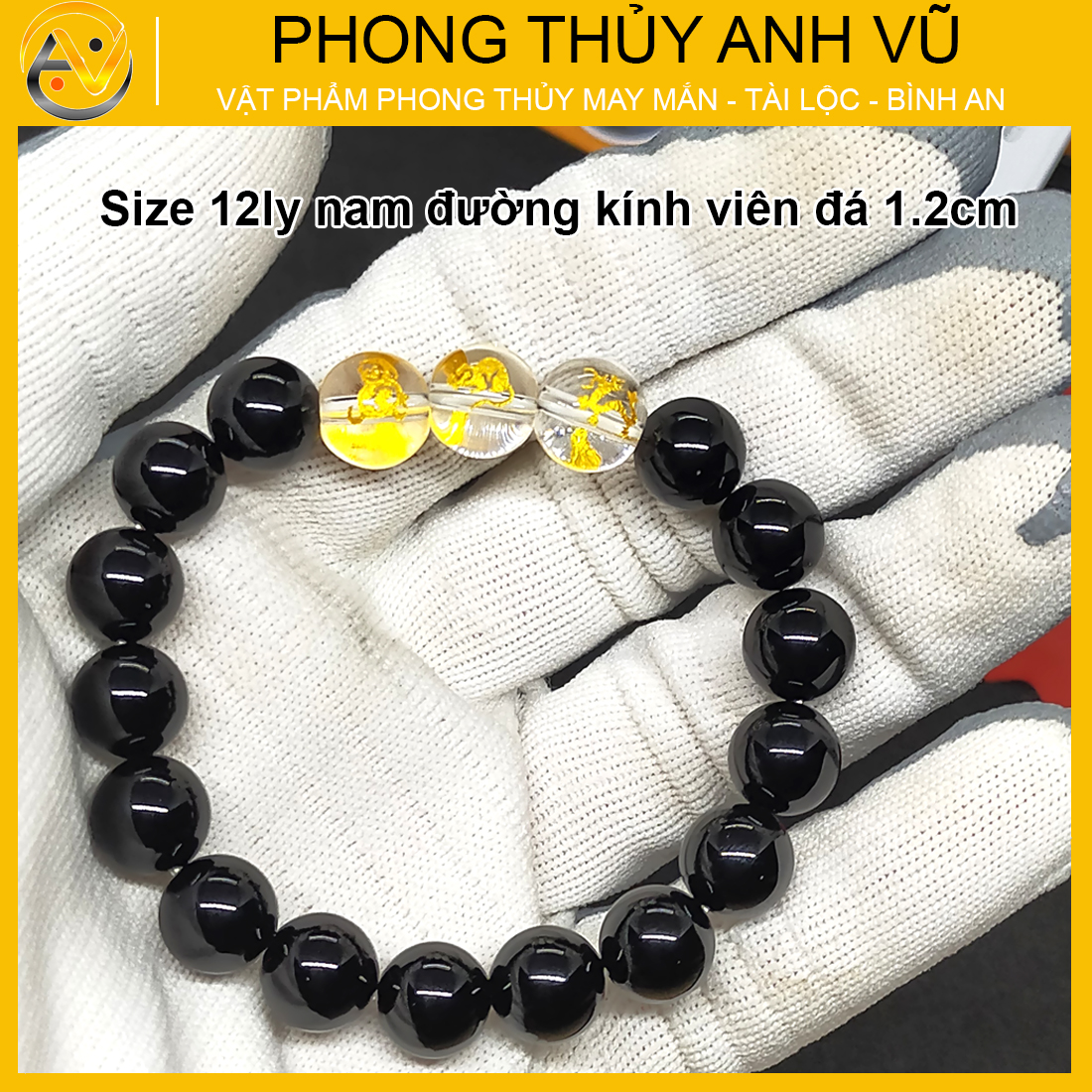 Vòng tam hợp thân tý thìn đã khai quang chất liệu mã não đen - size 8 10 12ly - may mắn tài lộc - Vòng Tam Hợp Anh Vũ