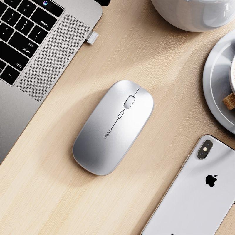 Chuột Bluetooth không dây tự sạc pin TEKKIN INPHIC M1P ko tiếng click - hàng nhập khẩu