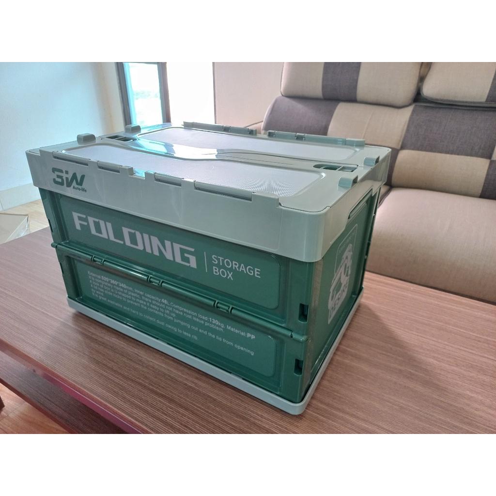 Hộp đựng đồ xếp gọn kích thước 52,5 cm x 36 cm x 34 cm hộp đựng đồ trong cốp ô tô nhãn hiệu Macsim 3W chất liệu PP cao