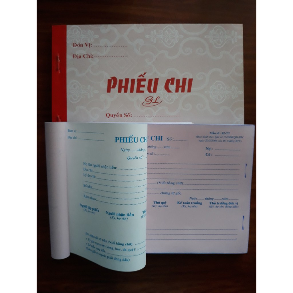 Combo 2 cuốn Phiếu chi 2 liên - 13 x 19cm