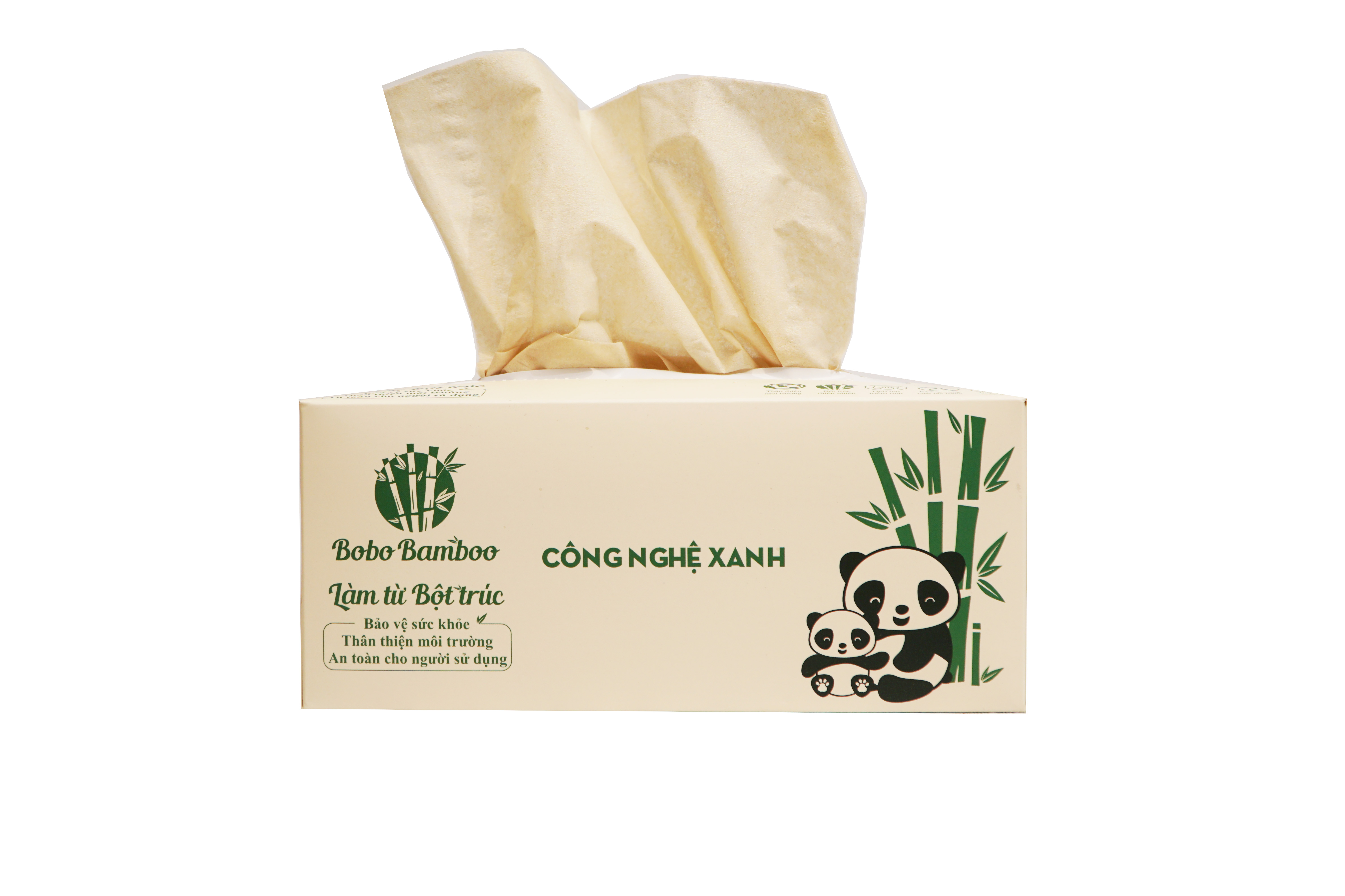 05 Hộp Giấy Gấu Trúc BOBO BAMBOO Cao Cấp 180 tờ Siêu Dai, Làm từ bột trúc thiên nhiên, Hàng Chính Hãng