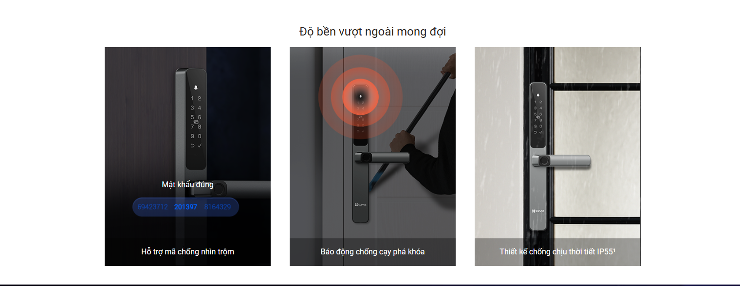 Khóa cửa vân tay thông minh EZVIZ DL06 Báo chống trộm, 5 lớp bảo mật - Hàng chính hãng