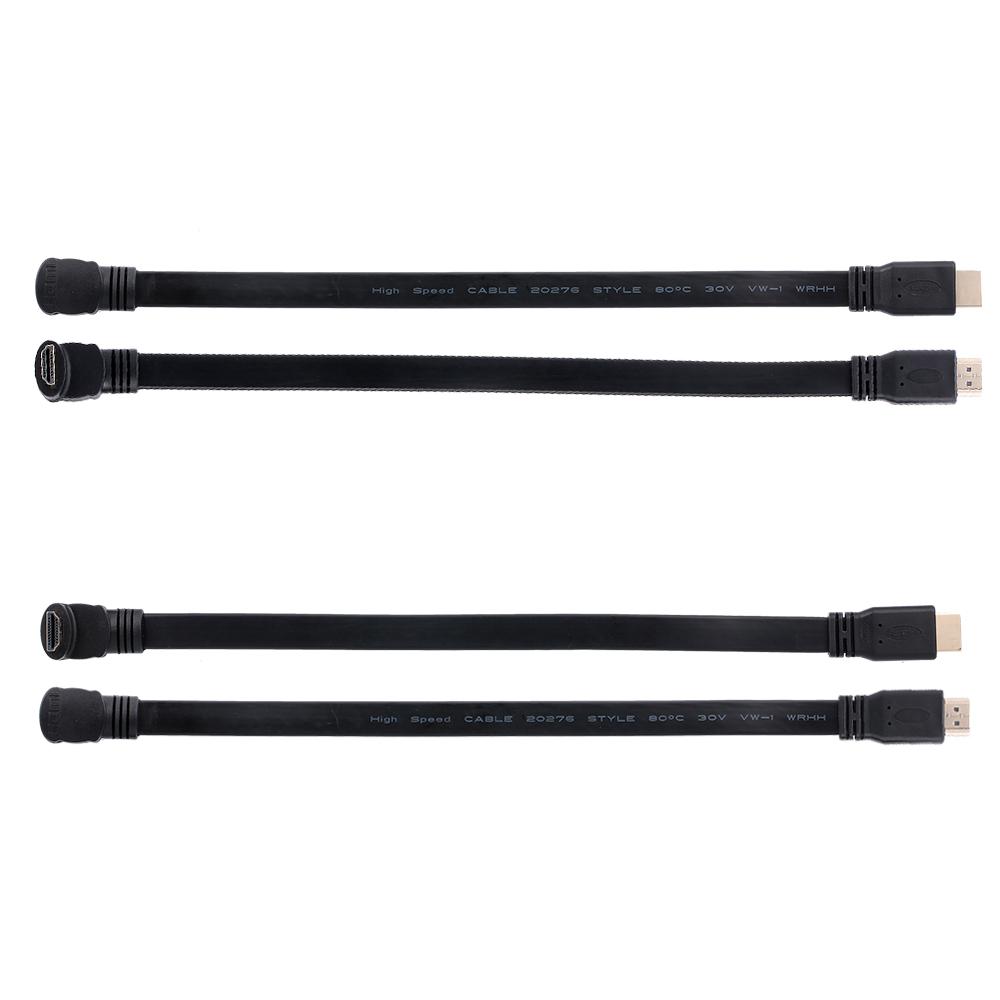 HD Cable HD Male to 90 Degree Right Angle HD Male High Speed 4K 3D Gold-plated Connectors Support 1080P for PC Laptop