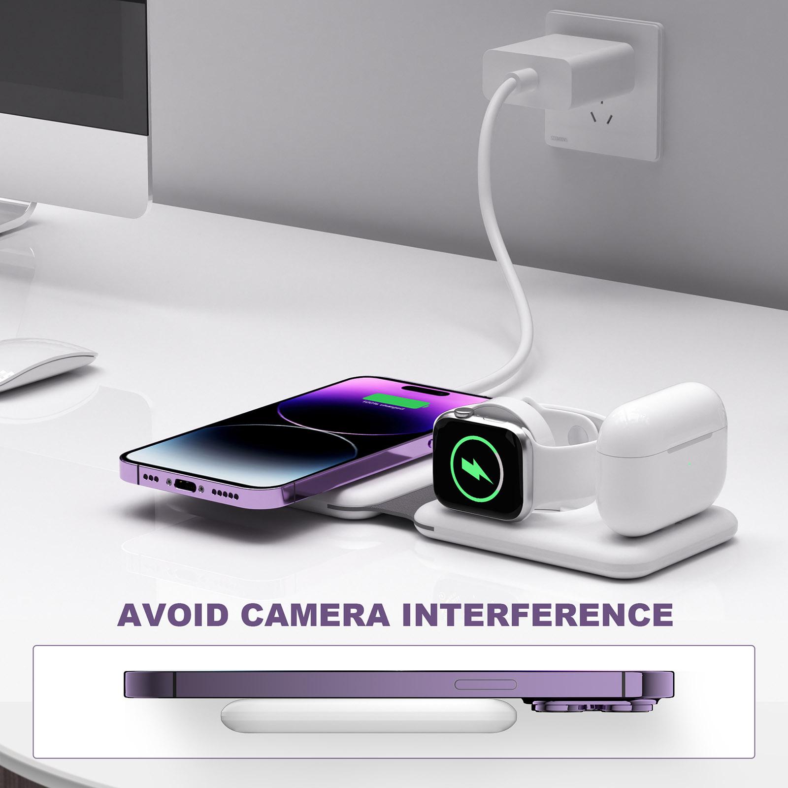 3 trong 1 cho iPhone 14 Pro Max/13/12Pro/11/xs/Fast Wirelet không dây sạc nhanh cho Apple Watch 8/7 cho AirPods 3 Pro