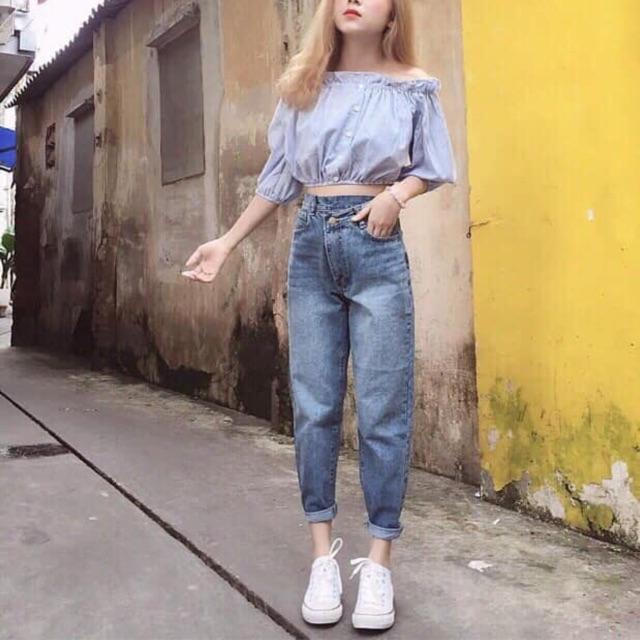 Quần baggy trơn hot trend lưng cao, tôn dáng cho các nấm lùn