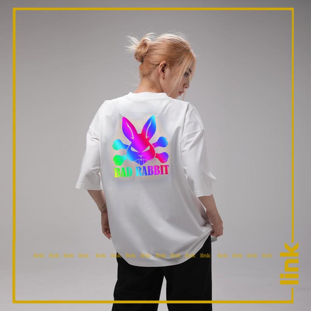 Áo phông nữ unisex phản quang THỎ BAD RABBIT tay lỡ
