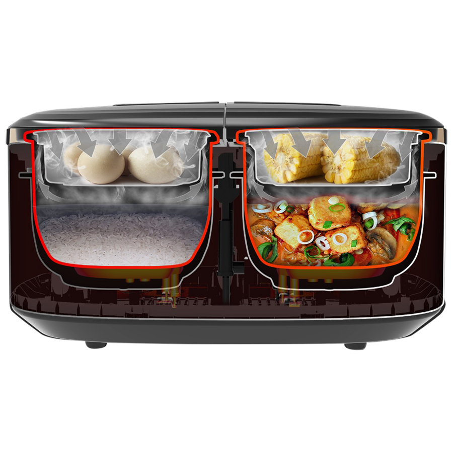 Nồi đôi đa năng Twin Cooker Sharp  KN-TC50VN-SL 1.8L - Hàng Chính Hãng