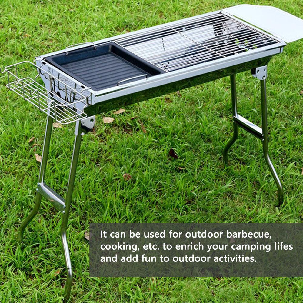 Bếp nướng than hoa BBQ ngoài trời, dã ngoại- Chất liệu INOX cao cấp, gấp gọn tiện lợi