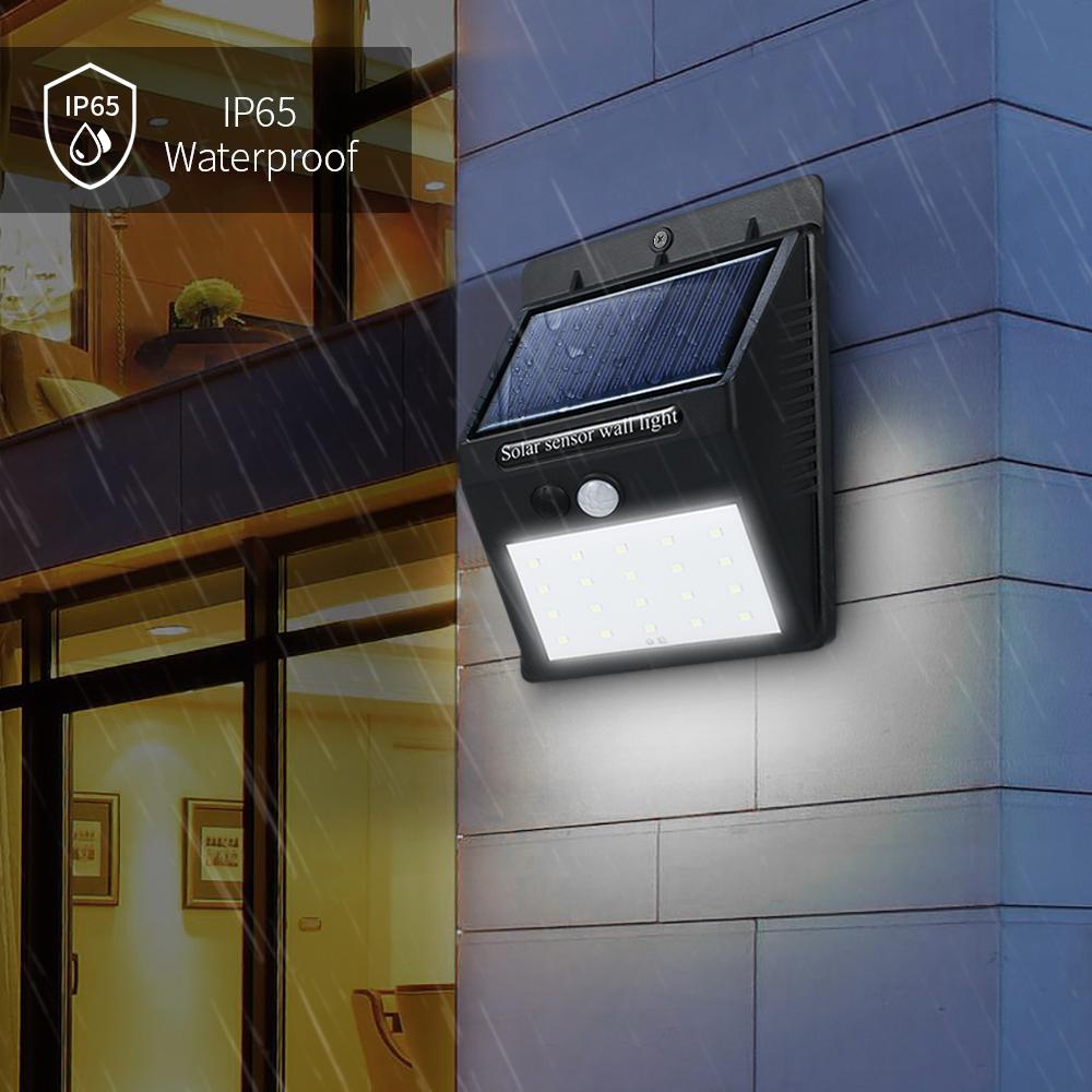 Đèn tường cảm biến chuyển động PIR sử dụng năng lượng mặt trời LED, chống nước IP65