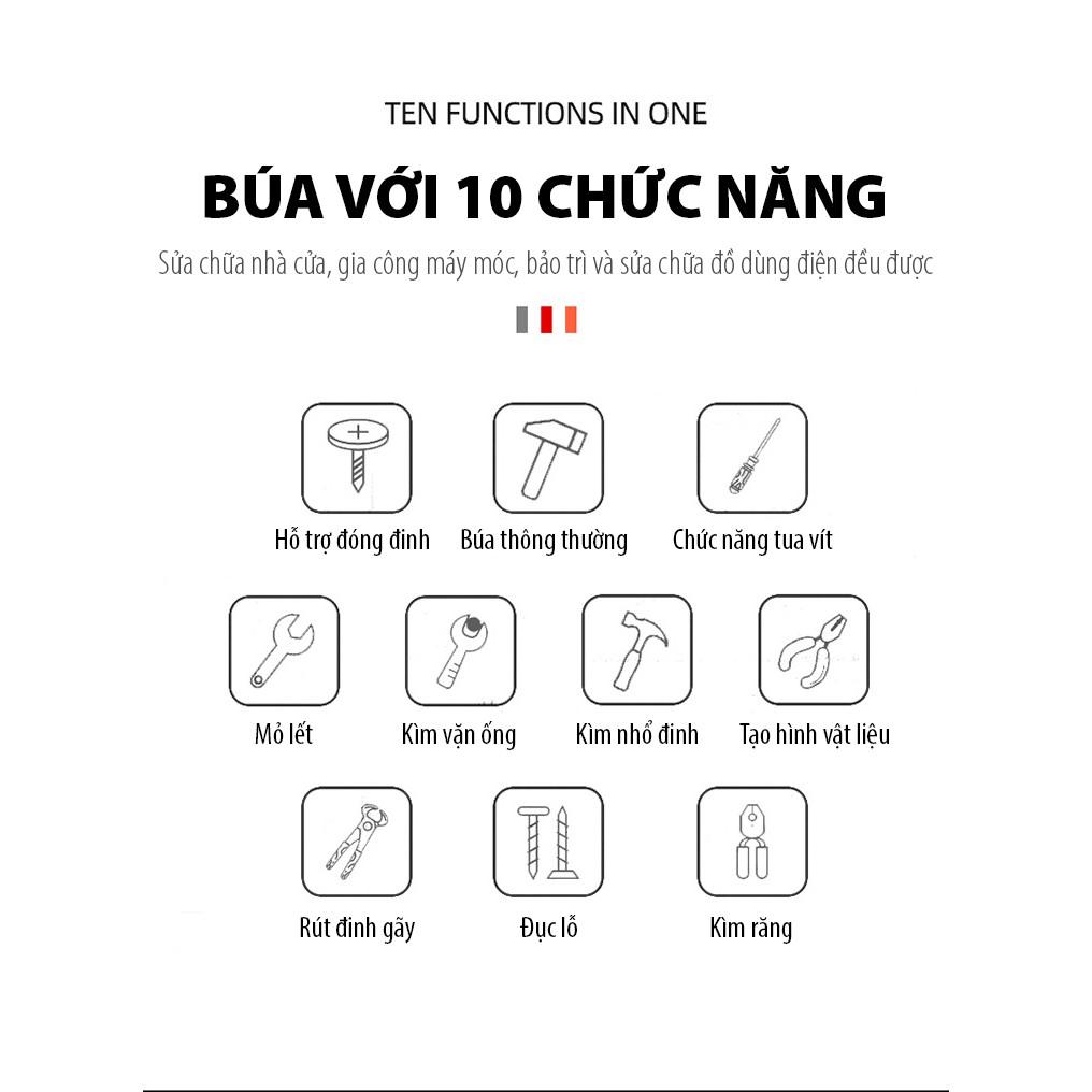 Búa trợ lực đóng đinh đa năng 10in1