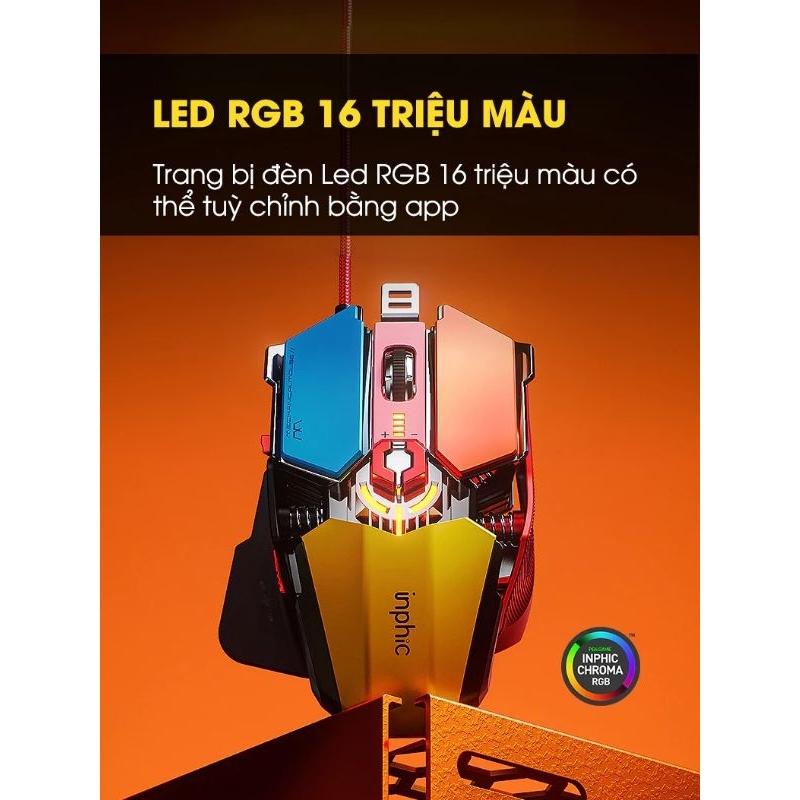 Chuột máy tính gaming TEKKIN INPHIC PG6 có dây 12800 DPI 9 nút - hàng nhập khẩu