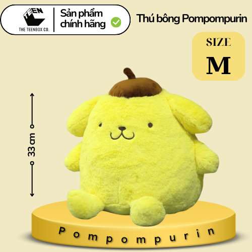 Thú bông Pompompurin M, Gấu Bông Sanrio Chính Hãng, Quà tặng đáng yêu, Sản phẩm chính hãng, Phân phối bởi Teenbox