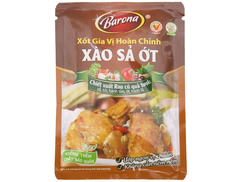 Xốt Gia Vị Hoàn Chỉnh Barona - Xào Sả Ớt 80g