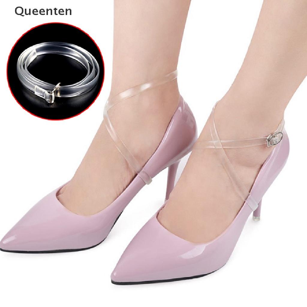 Queenten 1 Pair Shoe Accessories Invisible Elastic Silicone Transparent Shoelace Straps QT