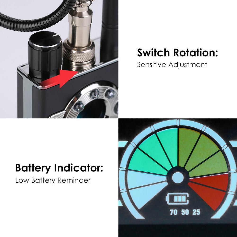 RF Detector K88 - Thiết bị phát hiện máy ghi âm, camera wifi K-88 - Máy phát hiện camera , máy ghi âm K88. K88 Multi-function Anti-spy Detector Camera GSM Audio Bug Finder GPS Signal RF Tracker Detect Eavesdropper Protect Privacy