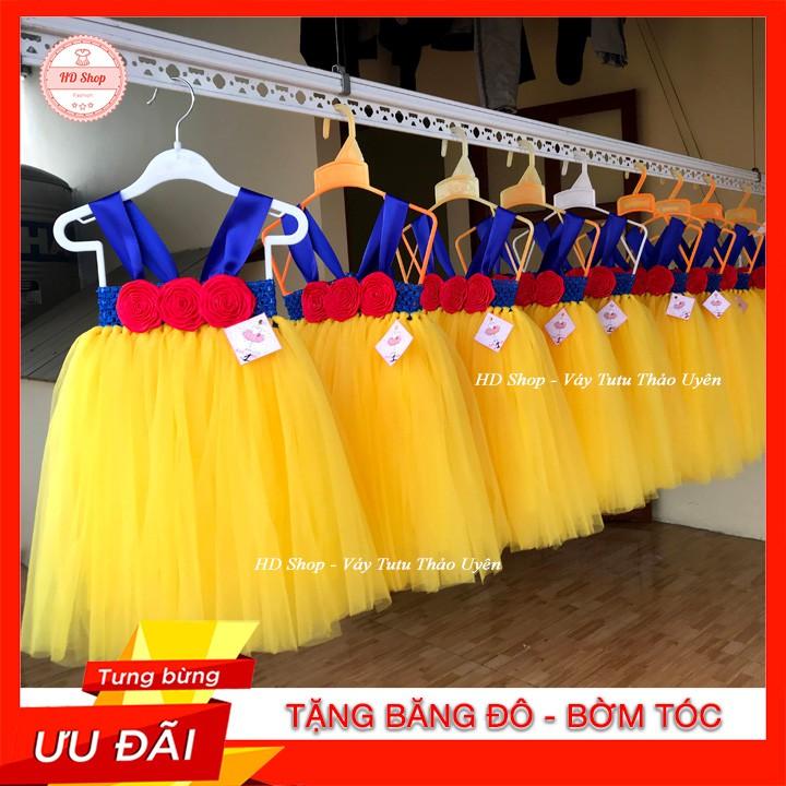 Đầm Cho bé Đầm Công Chúa Bạch Tuyết Hoa Hồng Cuốn