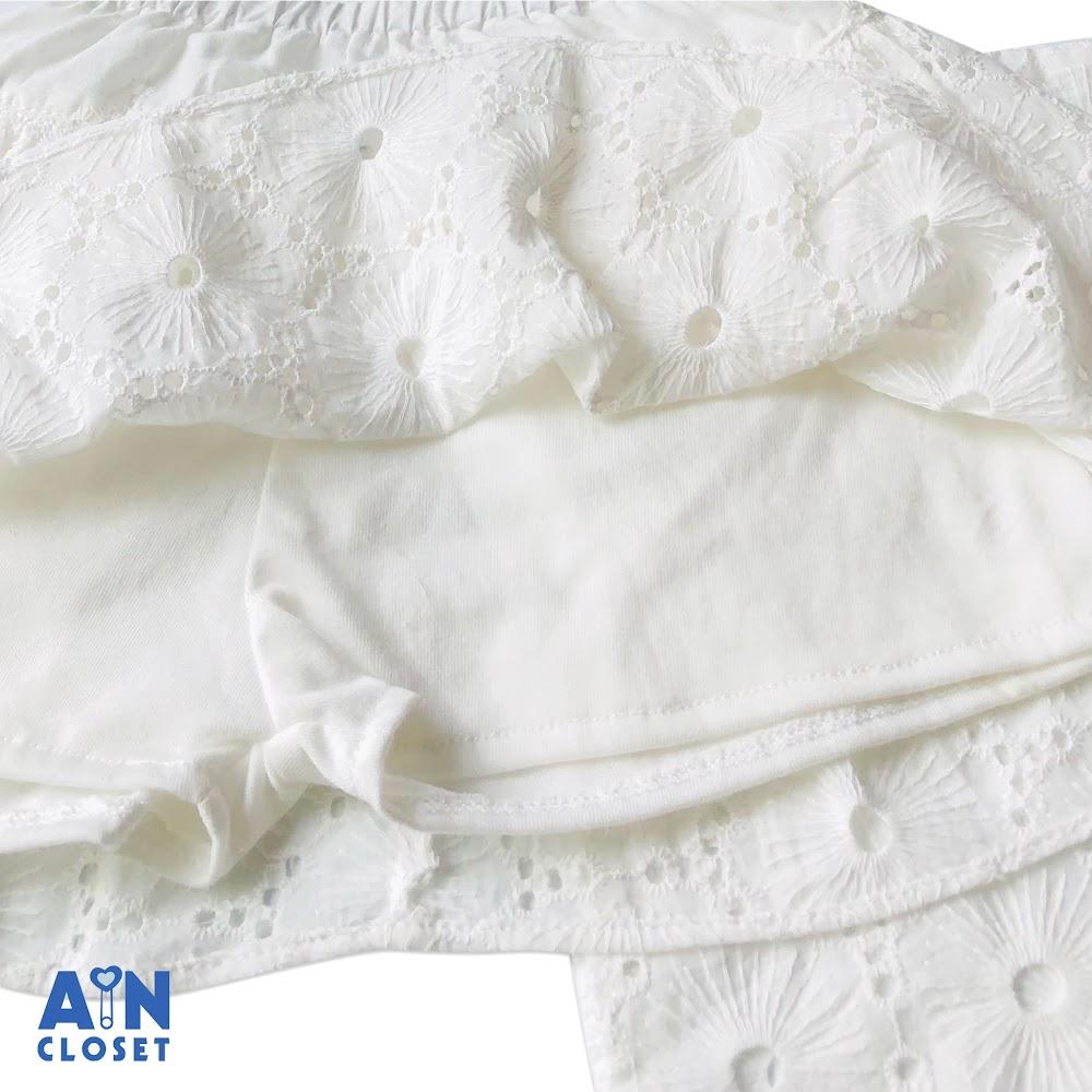 Bộ áo váy bé gái họa tiết Hoa trắng cotton boi thêu - AICDBGBHTOYU - AIN Closet