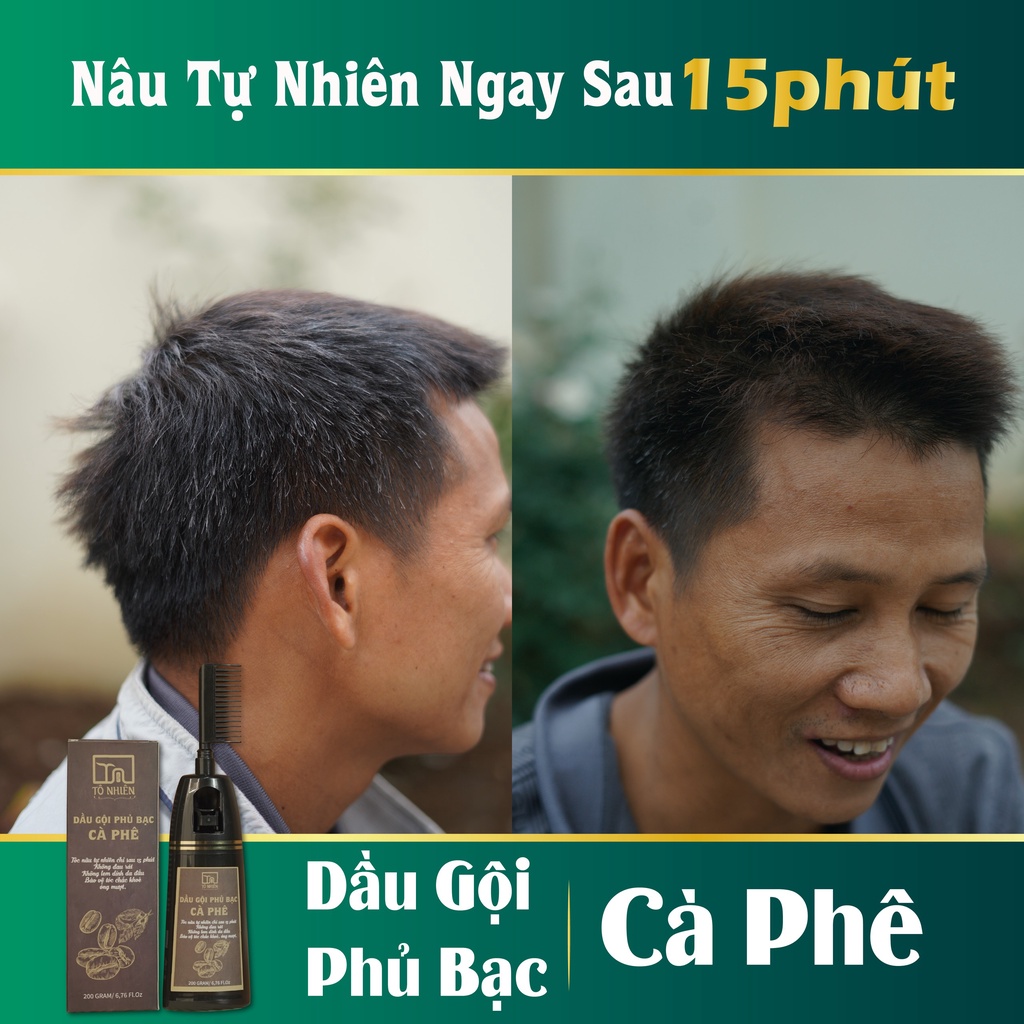 Dầu gội phủ bạc cà phê Tô Nhiên 200g - Giúp ngăn chặn tóc bạc sớm, nâu tự nhiên chỉ trong 15 phút