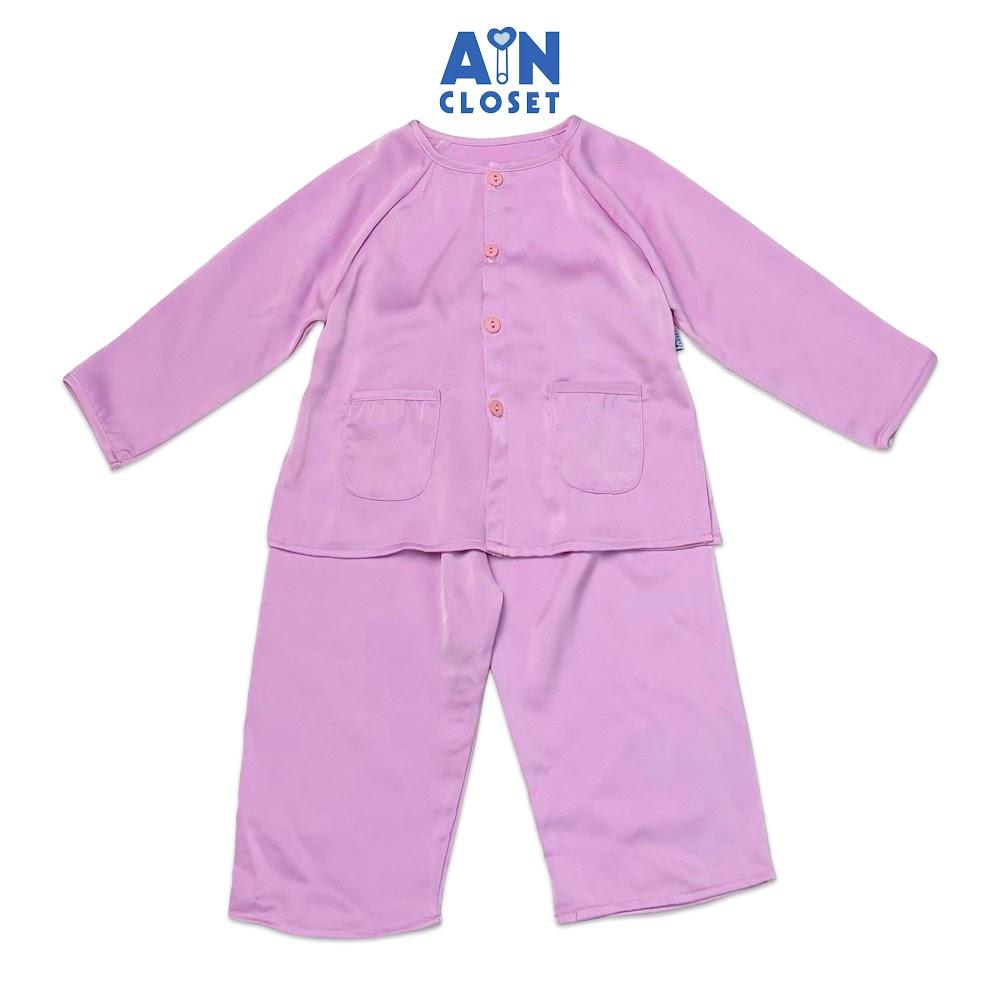 Bộ quần áo bà ba dài unisex Tím trơn lụa ngọc trai - AICDBG6BOGQP - AIN Closet