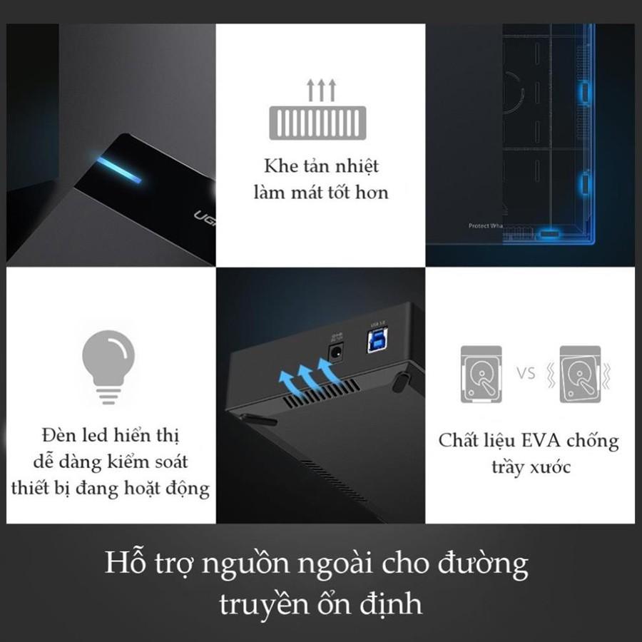 Ugreen 50422 - Hộp đựng ổ cứng 3.5 inch hỗ trợ 10 TB chính hãng - Hàng Chính Hãng