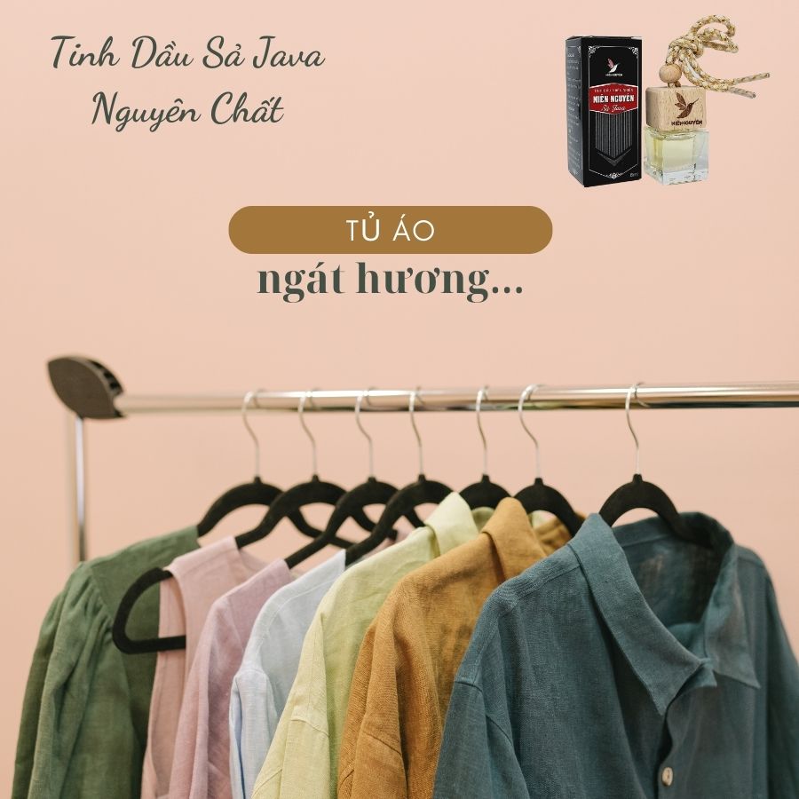 Tinh Dầu Sả Java Nguyên Chất - Chai Treo Khử Mùi (8ml): Khử mùi xe, mùi ẩm mốc, đuổi muỗi, thư giãn...