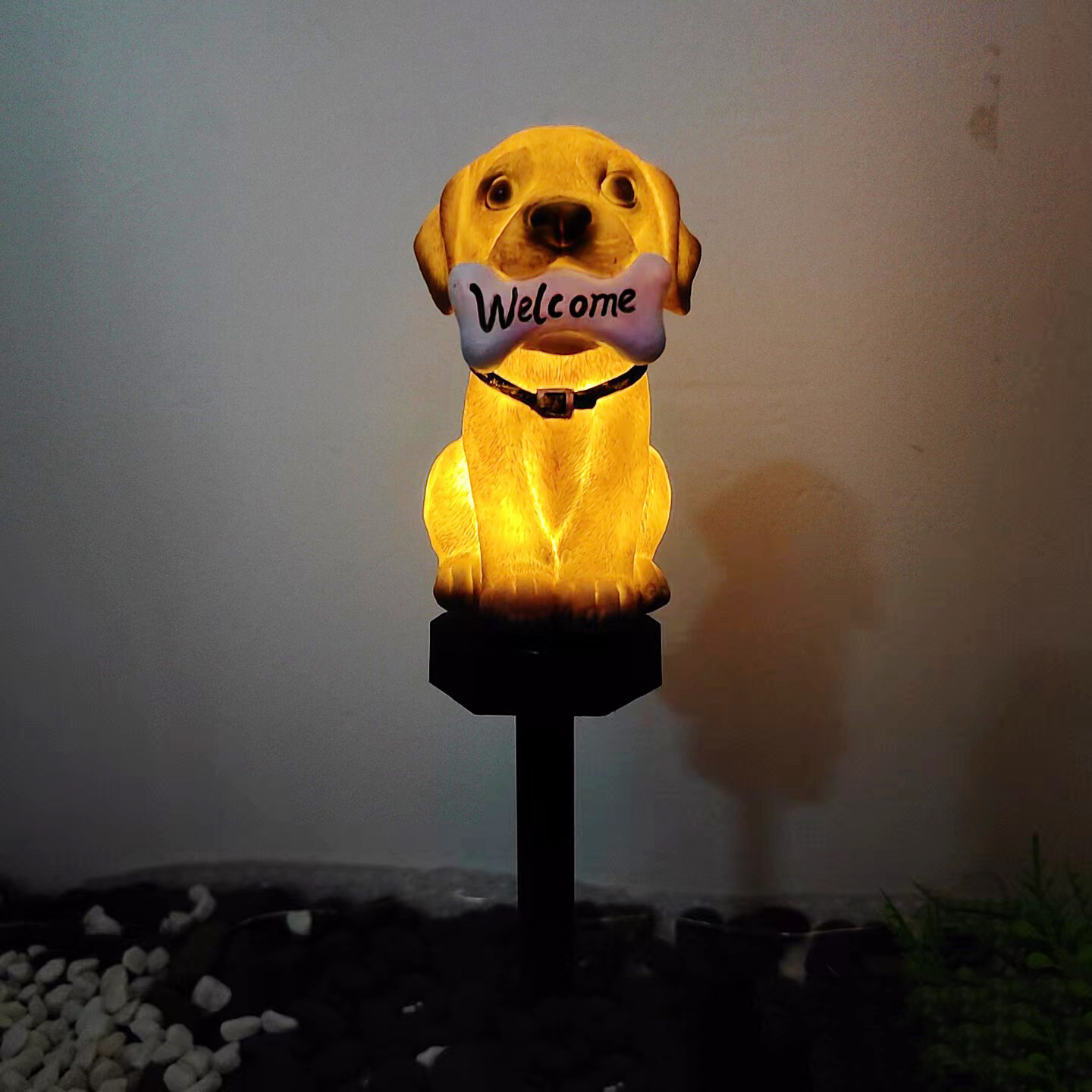 Đèn trang trí năng lượng mặt trời hình cún welcome, tiết kiệm điện, bóng siêu sáng, chống thấm nước - DA3187