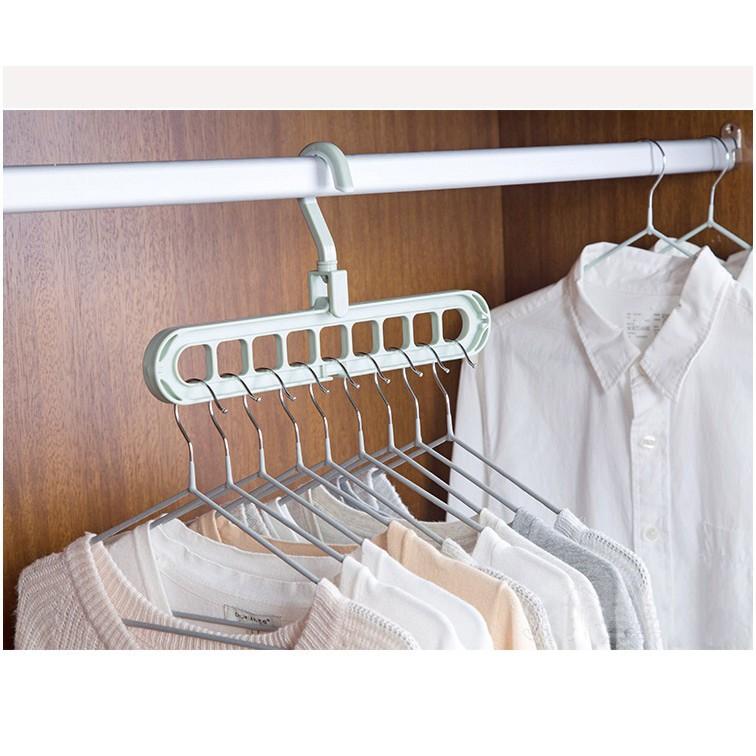 Móc treo quần áo đa năng 9 lỗ - giao màu ngẫu nhiên