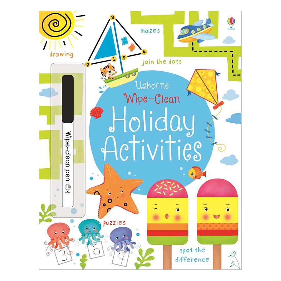 Sách tẩy xóa tiếng Anh - Usborne Holiday Activities