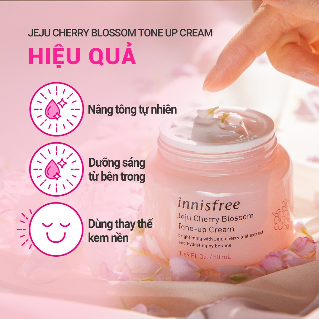 Kem Dưỡng Ẩm Sáng Da Từ Hoa Anh Đào Đảo Jeju Innisfree Cherry Blossom Tone Up Cream 50Ml - 131171021